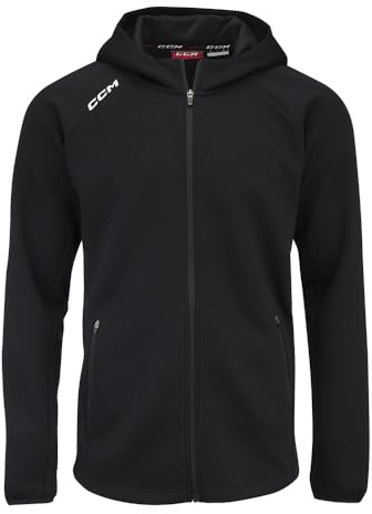 CCM Adult Locker Room Hoodie, Full Zip, Farbe: Schwarz, Größe: M