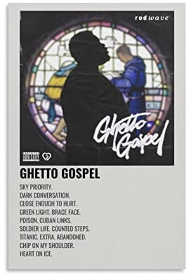 Rod Wave Ghetto Gospel Album Poster Home Decor Poster Wand Kunst Hängende Bilder Druck Dekorative Malerei Poster 30 x 45 cm