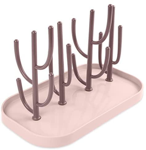 Vicloon Estante de Secado de Botellas,Escurridor de Biberones,Soporte para Secar Biberones,Fácil Montaje y Desmontaje para bebés y niños(Rosado)