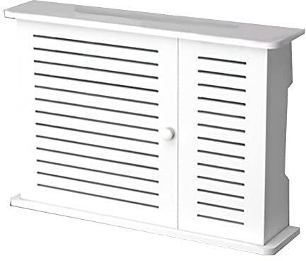 Juwaacoo Cajas de almacenamiento inalámbricas router Wifi Caja de Cable más alambre colgante en la pared Estante tablero enchufe de la sola puerta