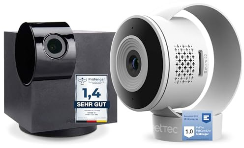 PetTec Set aus Pet Cam 360° & Cam Lite | Hundekamera mit App | Überwachungskamera für Haustiere mit App, Bewegungsmelder & Handyübertragung | | WiFi Kamera kabellos | WLAN Kamera Indoor mit Nachtsicht