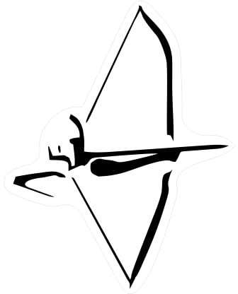 Bogensport Aufkleber Bogenschießer Aufkleber Pfeil und Bogen Aufkleber Auto Aufkleber (RPt18/3) (20 x 16 cm)