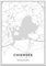 Vacentures Chiemsee Karten Poster - Premium Wandbild ohne Bilderrahmen I Moderne Wanddeko für Wohnzimmer oder Schlafzimmer I Hochwertiger Druck (Schwarz Weiss, 30x40 CM)