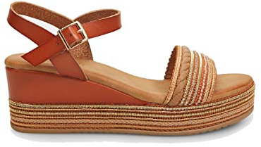 BATA Sandali da donna con zeppa 6 cm in corda e strass