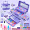 Kinderschminke Set - 57-teiliges Make-Up Set für Mädchen, Schminkkoffer Spielzeug, Prinzessin Weihnachts- und Geburtstagsgeschenke für 4-11 Jahre
