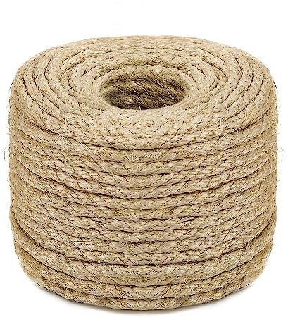 Sisalseil Heimwerken Braun 6mm Sisal Kratzbaum Ersatz Natur Schnur Mehrzweck Zubehör Hanfseil für Haushalt Garten Häusern Reparatur DIY Dekoration Spielzeug 30 Meter