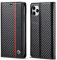 Wallet Case Fibre Apple iPhone 11 Pro Max,Premium Carbon Fibre PU Leather Case Card Slots Kickstand Flip Slim Hard Fibre Shockproof Protective Cover ​[Anti Scratch Fingerprint],Vertical Red Line