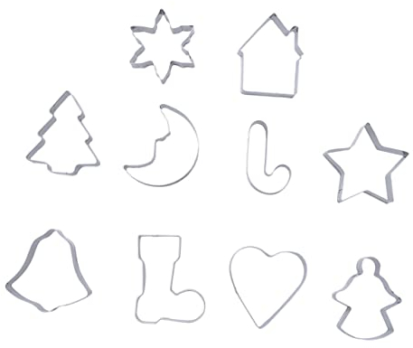 KICHOUSE 10 Pcs Soap Tin Loaf Tin Silicone Baking Tray Tin Non Stick Baking Tins was Melt Mould Non Stick Pan Soap Mould Cake Release Spray Fondant Molds Cookie Cutters Christmas Tree Fudge