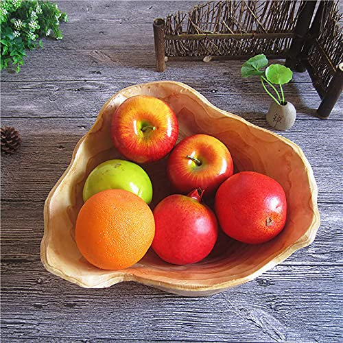 Obstschale, Holzschale, natürliche Wurzel, geschnitzt, Vintage, handgefertigt, Serviertablett für Obstsalat, Holzgeschirr (Holzdurchmesser 35)