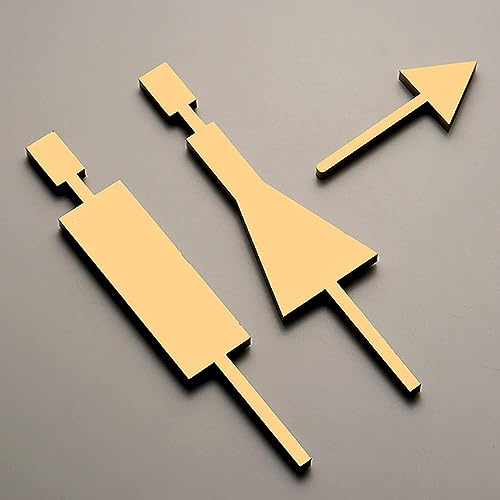 RiJpex Toilettenschild, Toilettenschilder, Toilettenschild, Toilettenrichtungsschild, Toilettenschild mit Pfeil, modernes Toilettenschild for Männer und Frauen, einfache Montage