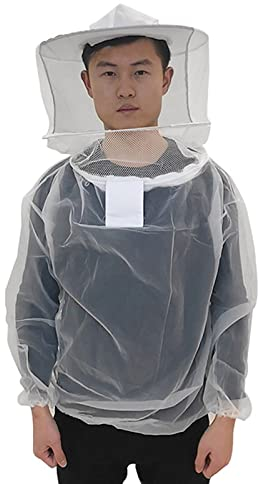 Professionelle Imkerjacke mit Abnehmbarem Hut und Schleier, Imkerbekleidung mit Reißverschluss, Atmungsaktives Imkermantel, Bienenschutzanzug für Herren Damen Bienenzüchter Anfänger-Imker Bee Keepers