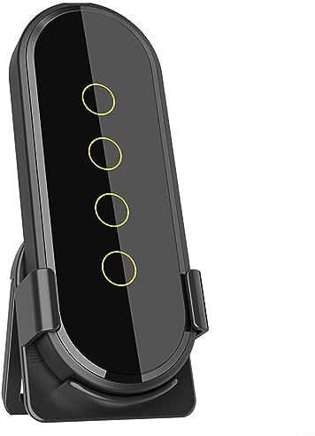 pour Tuya pour ZigBee Interrupteur Smart Home sans fil, interrupteur de contrôle de scène Smart Home 4 vitesses 12 scènes interrupteur tactile télécommande – Noir