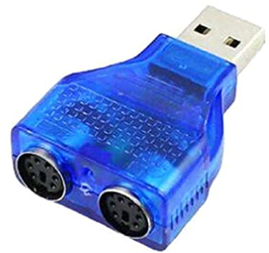 USB 2.0 zu PS 2 Konverter Adapter Blau mit Chip für Ihre PS/2 Tastatur/Maus Kabel Konverter