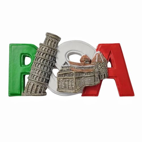 3D-Kühlschrankmagnet Pisa Italien, Reise-Souvenir, Kühlschrankdekoration, Kunstharz, handbemalt, Bastel-Kollektion
