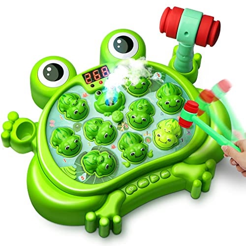Hot Bee Toy for 2 3 4 5 Years Old Kids Toys Age 3-4 Boy Girl Early Learning Toys Whack a Frog Game for Toddler Pounding Toys Birthday Gift for Kids Age 2-3 Baby Early Developmental Toy Interactive Toy