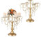 Sziqiqi Portavelas Dorado Candelabro - Portavelas de Pilar de 5 Brazos con Cuentas de Cristal para Centro de Mesa Navideño Decoración de Boda Portavelas Set de 2