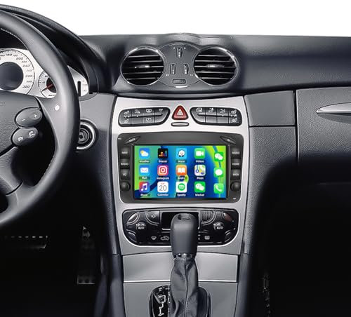 [1+32G] SIXWIN Android 13 Autoradio mit Navi für Mercedes-Benz CLK C208 W208 W209 E-W210 Clase C W203 Viano W639 SLK W170,7 Zoll Touchscreen,mit Bluetooth WLAN FM/RDS EQ MirrorLink+Rückfahrkamera
