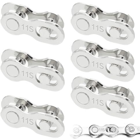 Eslabón de la Cadena de la Bicicleta,Conector de Cadena de Bicicleta,Cadena de Liberación Rápida para Bicicleta,Eslabones de Cadena de Bicicleta Reutilizables 6 Piezas 11 Velocidades Tokaneit
