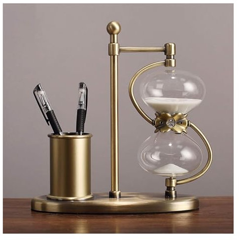 EOMO Minuterie de sablier, minuterie de sablier, sablier, Assistant de Gestion du Temps, Cadeau créatif, Grand sablier décoratif(White,L)