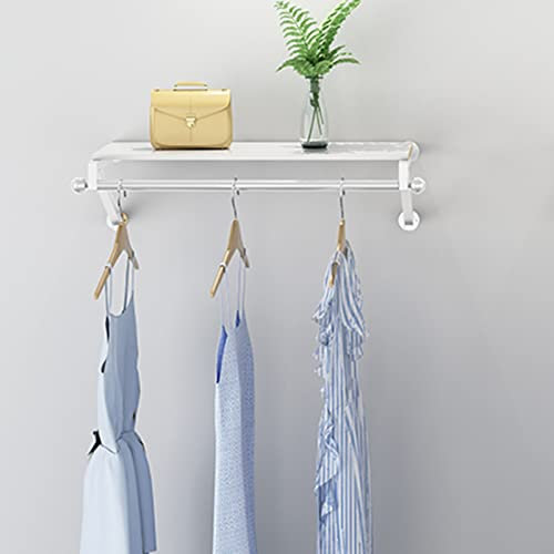 Porte-manteau mural flottant blanc avec étagère robuste pour usage domestique ou commercial (100 cm)