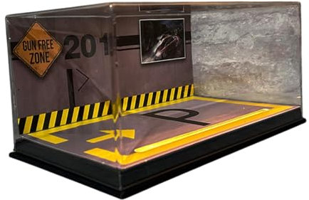 EHJRE 1/24 Fahrzeugmodell Vitrine, Parkplatzszene, Tischdekoration mit Licht, Garagenvitrine für Spielzeugauto Modellsammler, Schwarz