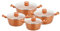 Bargain Shack 4Pcs Stockpot Set Aluminium Non Stick Cooking Pot Set for Soups Stews & Stock Induction Stockpots with Glass Lid Non Toxic Cookware PFOA-Free (Copper, 4Pcs Stockpot Set)