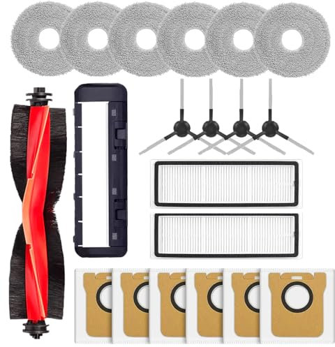 Accessoires pour Xiaomi X20 Max Robot Aspirateur. 1 Brosse Principale, 2 HEPA Filtres, 6 Serpillères, 6 Sacs à poussière, 4 Brosses latérales,1 Couvercle de Brosse Principale