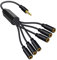 Hattba 3/4/5/6 Way 3.5mm Cable 1 Male to Multiple Female Connectors Extension Cord Wire Line for Headphones