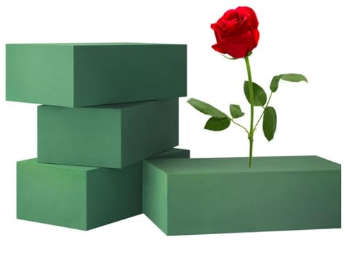 4 Pièces Mousse Fleur a Piquer, Mousse Florale pour Fleurs Artificielles et Fraîches, Bloc Mousse Florale Pour Présentations Florales, Mariages et Arrangements Fêtes