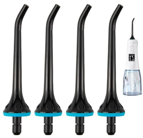 4 ugelli di ricambio per idropulsore, testine di ricambio compatibili con Hangsun, Waterpik, Nicwell, COSLUS, Mospro, Zerhunt irrigatori orali, punte per l'igiene orale, colore nero