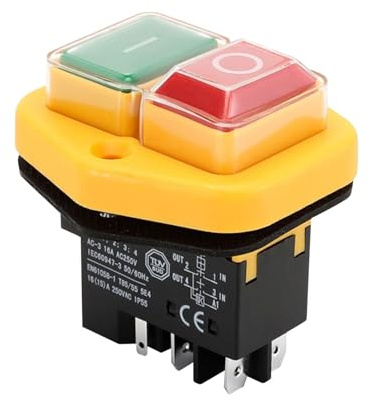 5 Pin 220V-250V Cement Mixer On Off Switch 900 41700 74651 Compatible with Belle Minimix 150 May 2007+ Start Stop Switch Alternative to KJD17 Withstands Vibrations Dust and Moisture