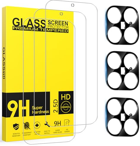 Niphabe 3+3 Unidades Protector Pantalla Para Xiaomi 15T / 15T Pro | Con Protector Camara, 6,83, Dureza 9H, HD Cristal Templado, Antiarañazos, Antihuellas, Sin Burbujas, Ultra Transparente