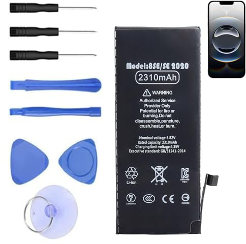 Batteria Compatibile con iPhone SE 2020, Batteria Sostitutiva ad Alta Capacità da 2310 mAh, Batteriaes ai Polimeri di Litio per iPhone SE 2020 con Kit di Strumenti di Riparazione