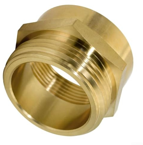 Feeshoppher Adaptateur de tuyau d'incendie en laiton hexagonal de 3,8 cm NPT femelle vers connecteur mâle NH de 3,8 cm pour équipement d'arrosage de jardin et applications de tuyau de lutte contre les