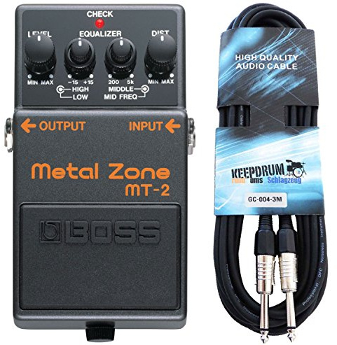 Boss MT-2 Metal Zone Distortion Pedal + keepdrum Gitarrenkabel