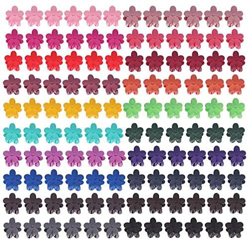 inSowni 120 Pack Plastic Flower Mini Hair Claw Clips Small Bang Barrettes Pins for Baby Girls Toddlers Kids Teens