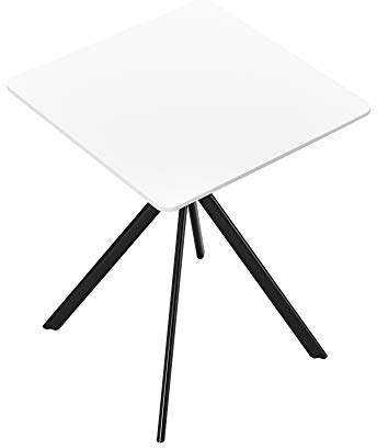 [en.casa] Esstisch - Weiß 60x60x75cm - Küchentisch Esszimmertisch Besprechungstisch Konferenz-Tisch