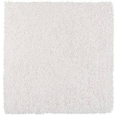 PANA® Vienna Premium Badematte • Hochflor Badvorleger • Flauschiger Duschvorleger • WC Vorleger ohne Ausschnitt • Badteppich rutschfest & saugstark • Größe: 45 x 45 cm • Farbe: Weiss
