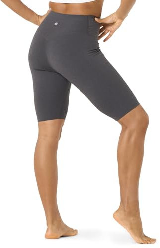 LAPASA Damen Sportshorts Taschen Kurz Leggings Yoga Shorts Hoher Bund L52A1 (Ohne Taschen: Dunkelgrau, XL)