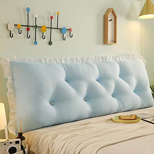 RUYII Grande Testiera del Letto dello Schienale Grande Cuscino Lungo del Letto Matrimoniale per Letto Matrimoniale Divano Tatami,Blue-120×50cm