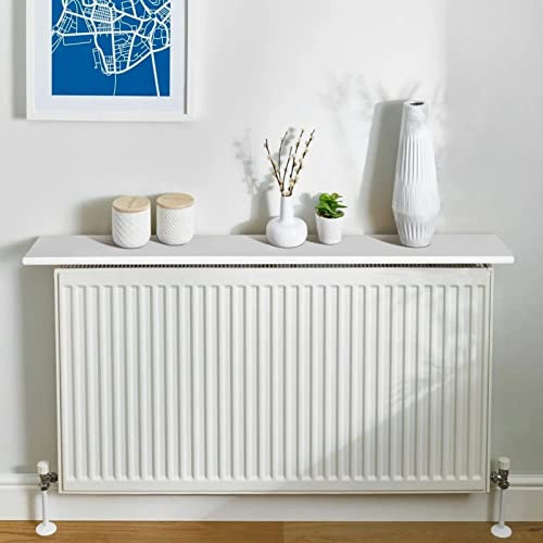 Holdfiturn Radiator Shelf 90cm (36-Inch) MDF Wooden Floating Shelf Cover Modern Cabinet Top for Offices Living Rooms Kitchens Radiator Radiator Shelf White