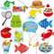 36pcs Fishing Cupcake Toppers Gone Fishing Party Cupcake Picks for Fisherman Birthday Party Decorations Fishman Fishing Pole theme Theme Party Baby Shower Supplies