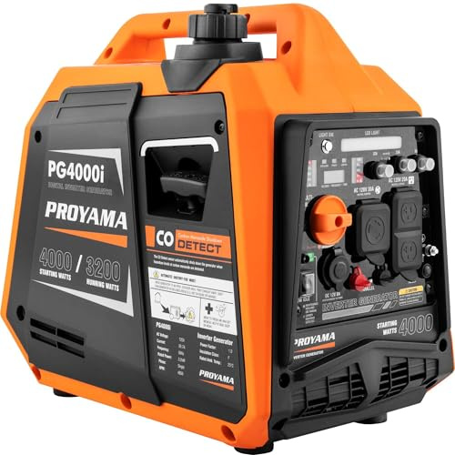 PROYAMA Generatore portatile, generatore di gas da 3800 W, pronto per camper, silenzioso per uso domestico e campeggio, conforme all'EPA