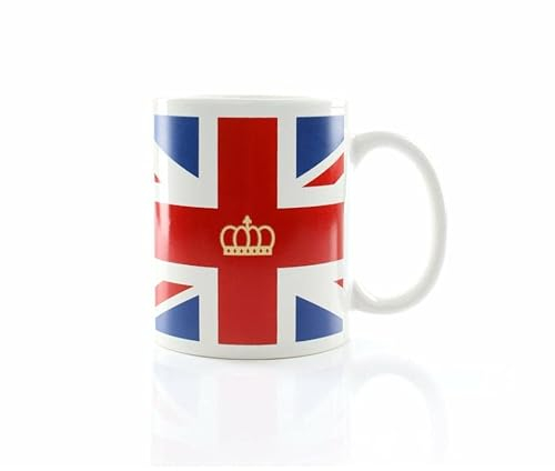 Lot de 5 mugs Union Jack en céramique blanche avec motif drapeau Union Jack – Parfait pour les fêtes et événements du jubilé Street