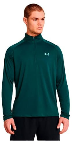 Under Armour Herren Tech 2.0 1/2 Zip-up Long Sleeve T-Shirt Sweatshirt, (449) Hydro Teal/Radial Turquoise, Mittel