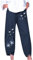 SMIDOW Caprihose für Damen, Baumwolle, Leinen, weites Bein, Caprihose, lässiger Sommer, kurze Hose, Strand, elastische Taille, bauchige Crop-Hose, #017 Navy, XX-Large