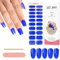 Kalolary 20PCS Nail Adhesive Wrap, Nail Gel Polish Strips Full Wraps Nail Polish Stickers Cured Gel Nail Strips Self-Adhesive Gel Nail Wrap Stickers Decals(UV/LED Lamp Required) (Klein Blue)