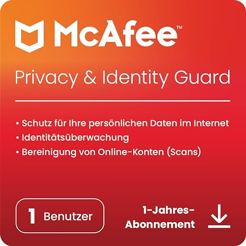 McAfee Privacy & Identity Guard (1 Benutzer) 2025 | Cybersicherheitssoftware zum Schutz persönlicher Daten | 1-Jahres-Abonnement mit automatischer Verlängerung | Download