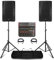 Vonyx Complete PA System with Dual 10 Active Bluetooth Speakers, 8-Channel Audio Mixer, Stands & Cables - Band, DJ & Live Sound Setup 1000W