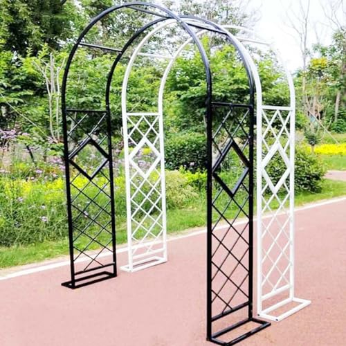 Hochzeits Rosenbogen Verzinktem Metall Garten-Torbogen Rankbogen Für Kletterpflanzen, Freistehend Pflanzen Rankhilfe Rankgitter Rosengestell 140x230cm 240x230cm 280x230cm ( Color : Black , Size : L180